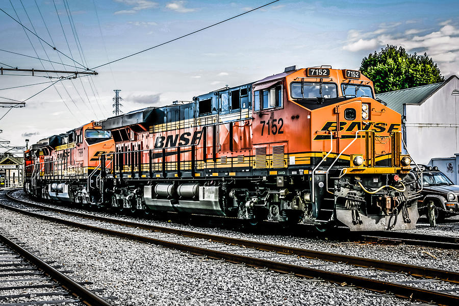 Orange BNSF C44-9W locomotive Photograph by Chris Smith
