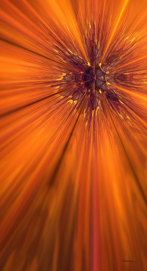 Abstract Digital Art - Orange Burst by James Kramer