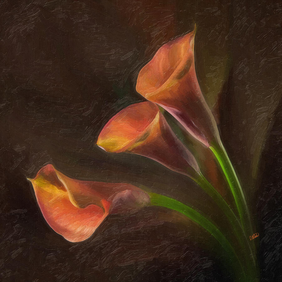Orange Cala Lilies Painting by Dean Wittle