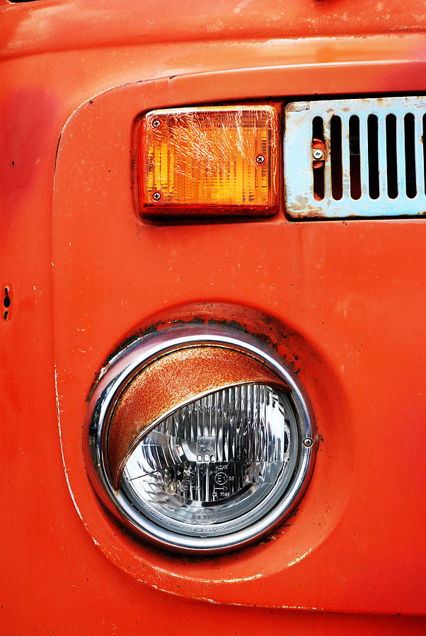 Volkswagen Photograph - Orange Camper Van by Mark Rogan
