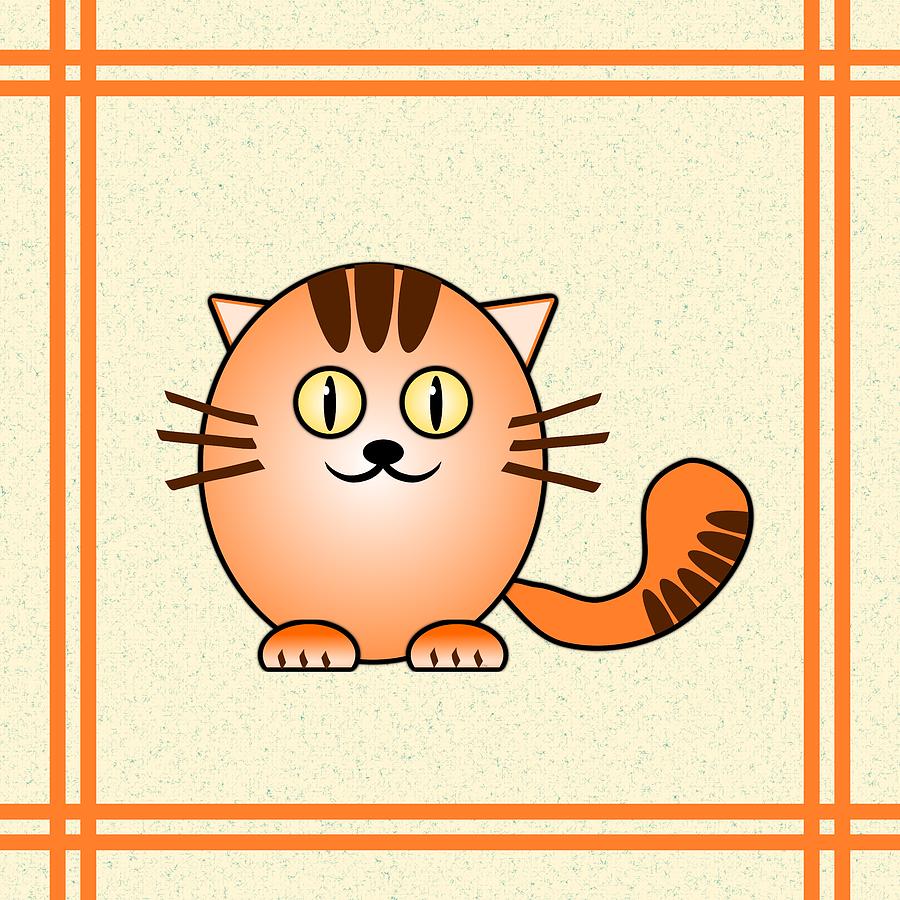 Orange Cat - Animals - Art for Kids Digital Art by Anastasiya Malakhova