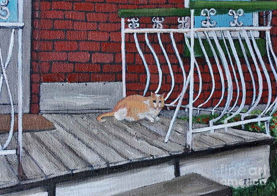 Orange Cat Painting by Reb Frost