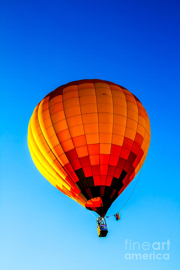 Orange Checkered Hot Air Balloon Photograph by Robert Bales