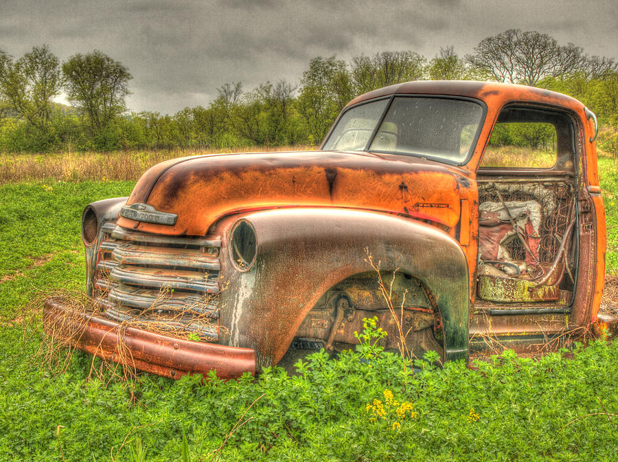 Orange Chevy Photograph by Thomas Young