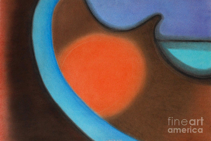 Orange Circle Pastel by Christine Perry