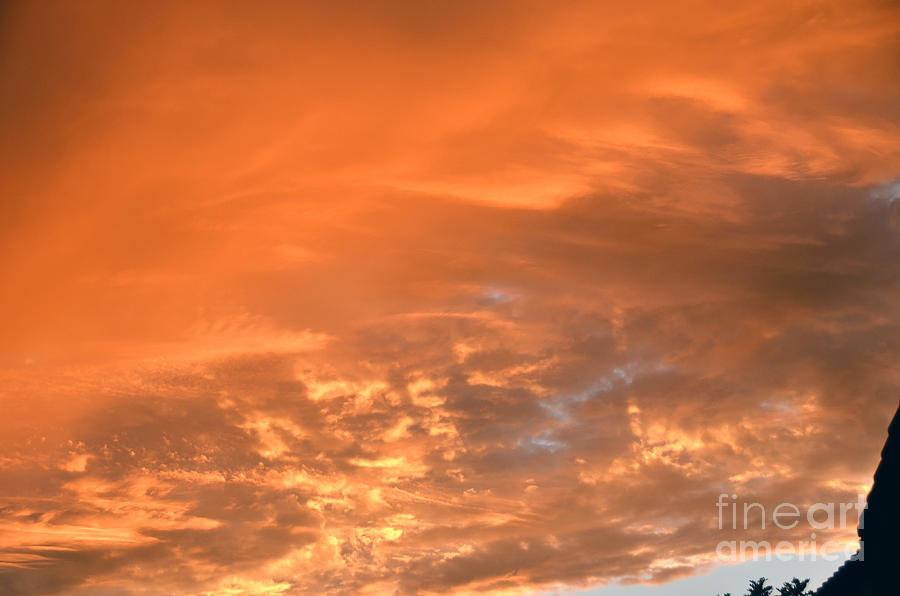 Orange Clouds Evening Sky Photograph by Timothy OLeary