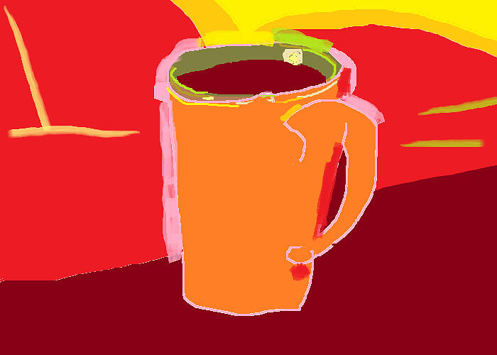 Orange Coffee Painting by Anita Dale Livaditis