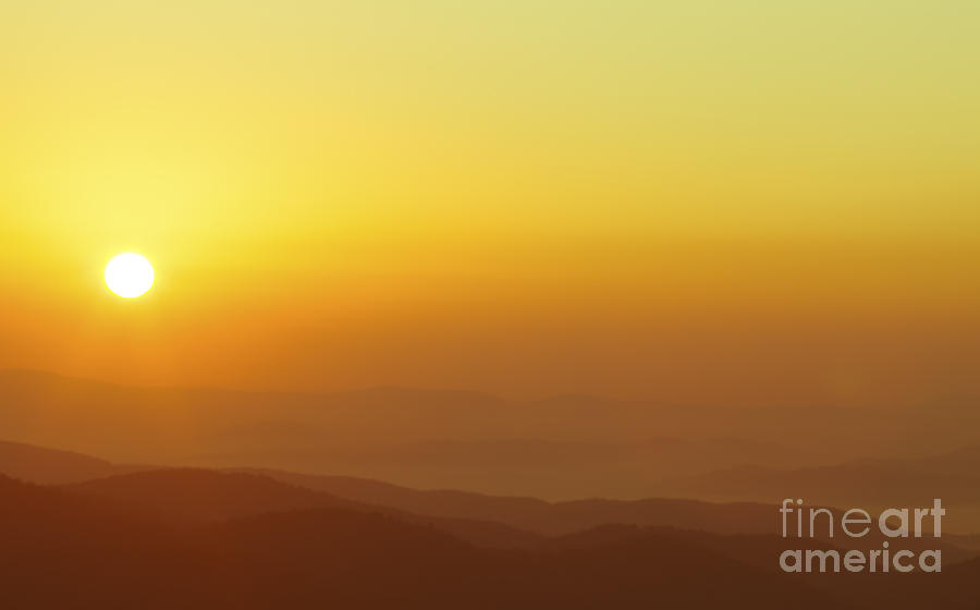 Orange Crush Sunrise Over The Blue Ridge Mountains Photograph by Jo Ann Tomaselli