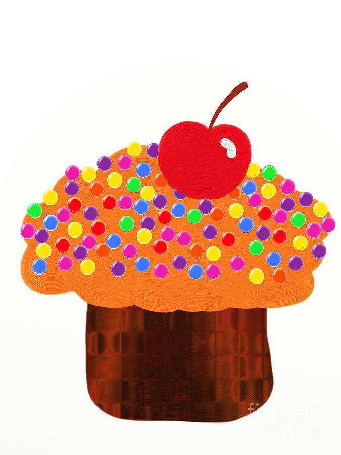 Orange Cupcake Digital Art by Andee Design