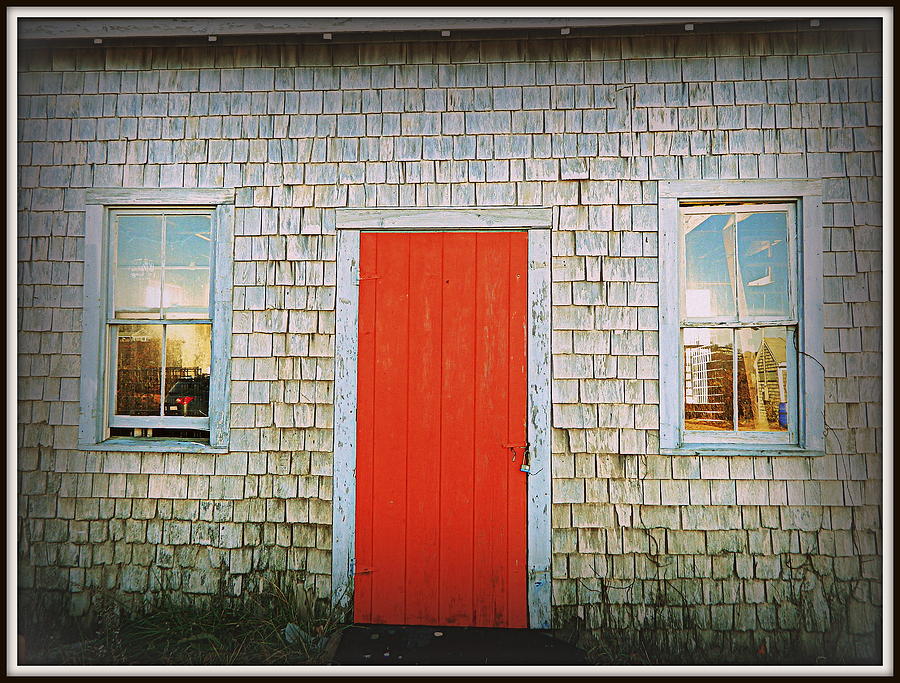Orange Door in Menemsha Photograph by Kathy Barney