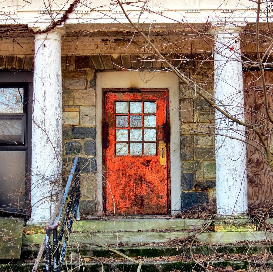 Orange Door Of Death Photograph by Art Dingo