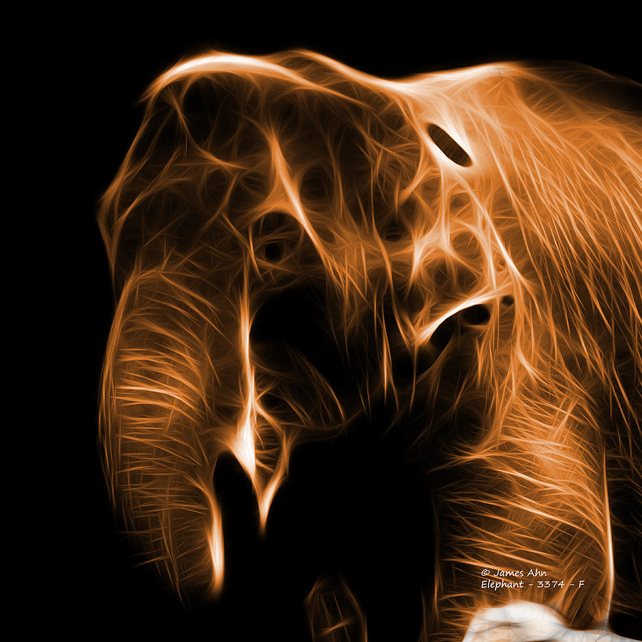 Orange Elephant 3374 - F Digital Art by James Ahn