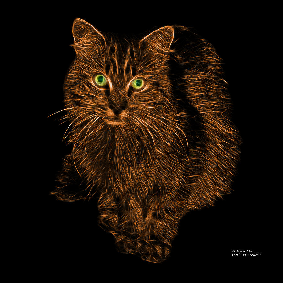 Orange Feral Cat - 9905 F Digital Art by James Ahn