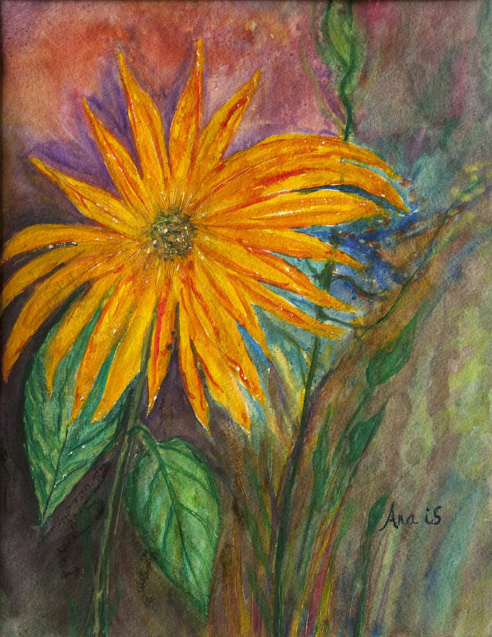 Orange Flower Painting by Anais DelaVega - Fine Art America