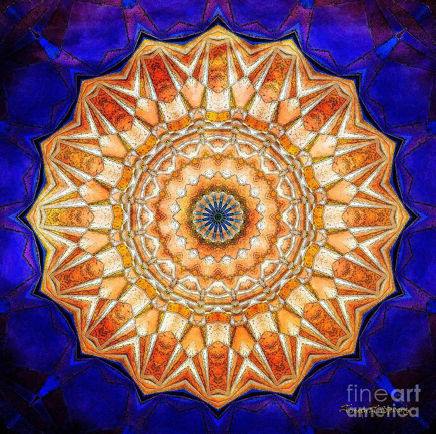Orange Flower Mandala Painting by Joseph J Stevens