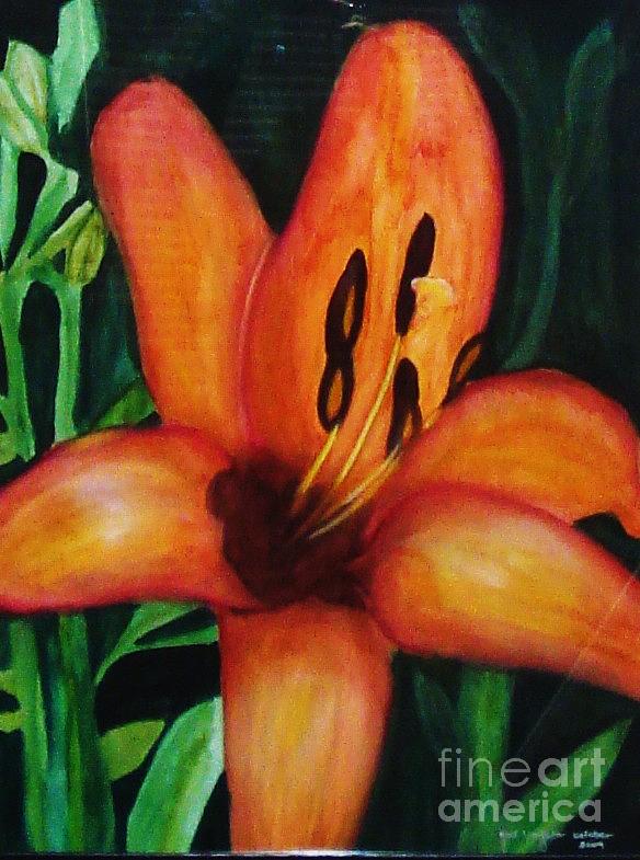 Beautiful Lily Flower Painting by Yael VanGruber