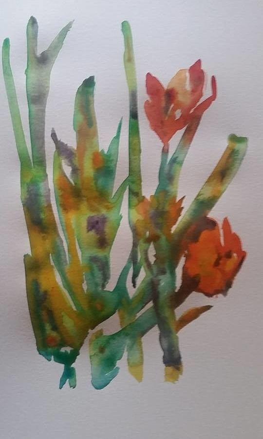 Orange Flowers Painting by James Christiansen