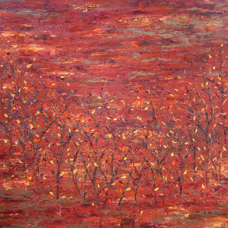 Orange Forest Painting by Kim Wild - Fine Art America