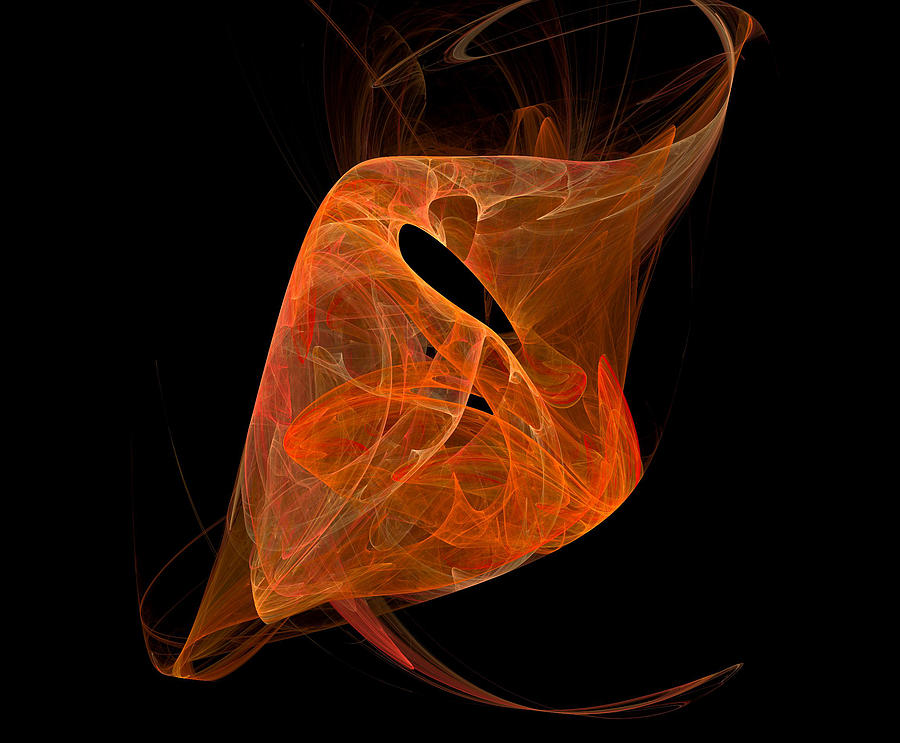 Orange Fractal Flame Digital Art by Melinda Fawver