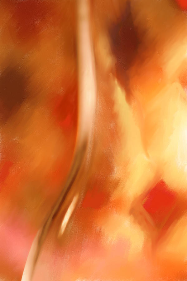 Abstract Painting - Orange Glass Digital Painting by Michelle Constantine