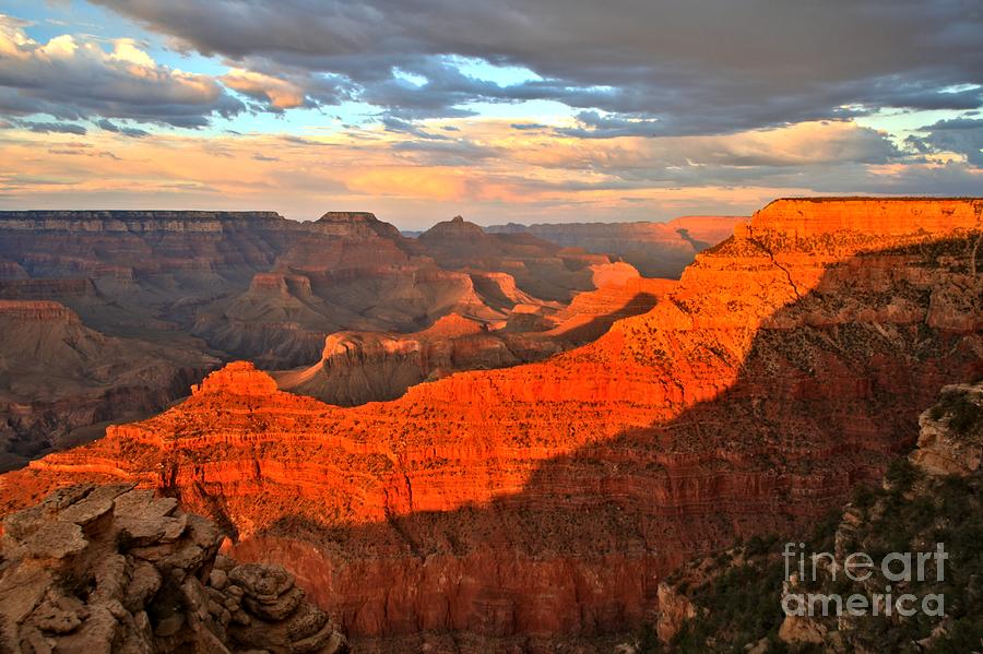 Orange Glow At Mather Point Photograph by Adam Jewell