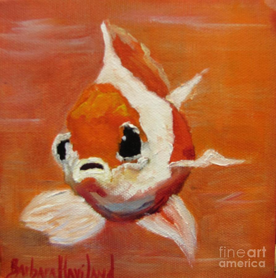 Orange Goldfish Painting by Barbara Haviland