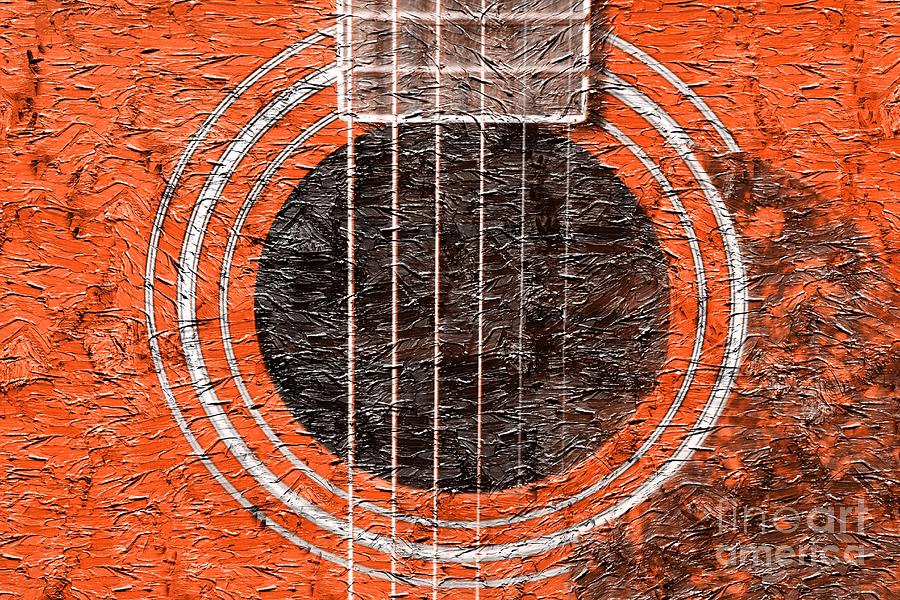 Orange Guitar - Digital Painting - Music Photograph by Barbara A Griffin