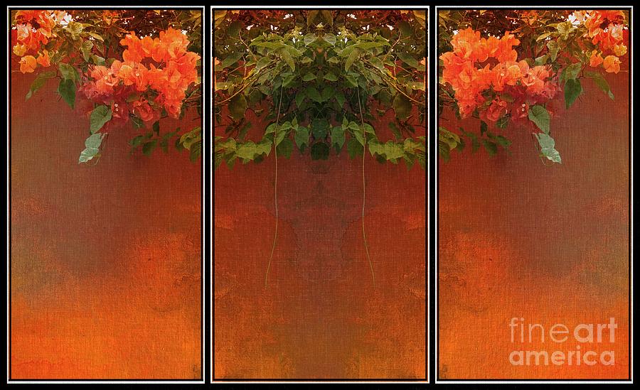 Orange Hanging Garden Triptych Photograph by Lilliana Mendez