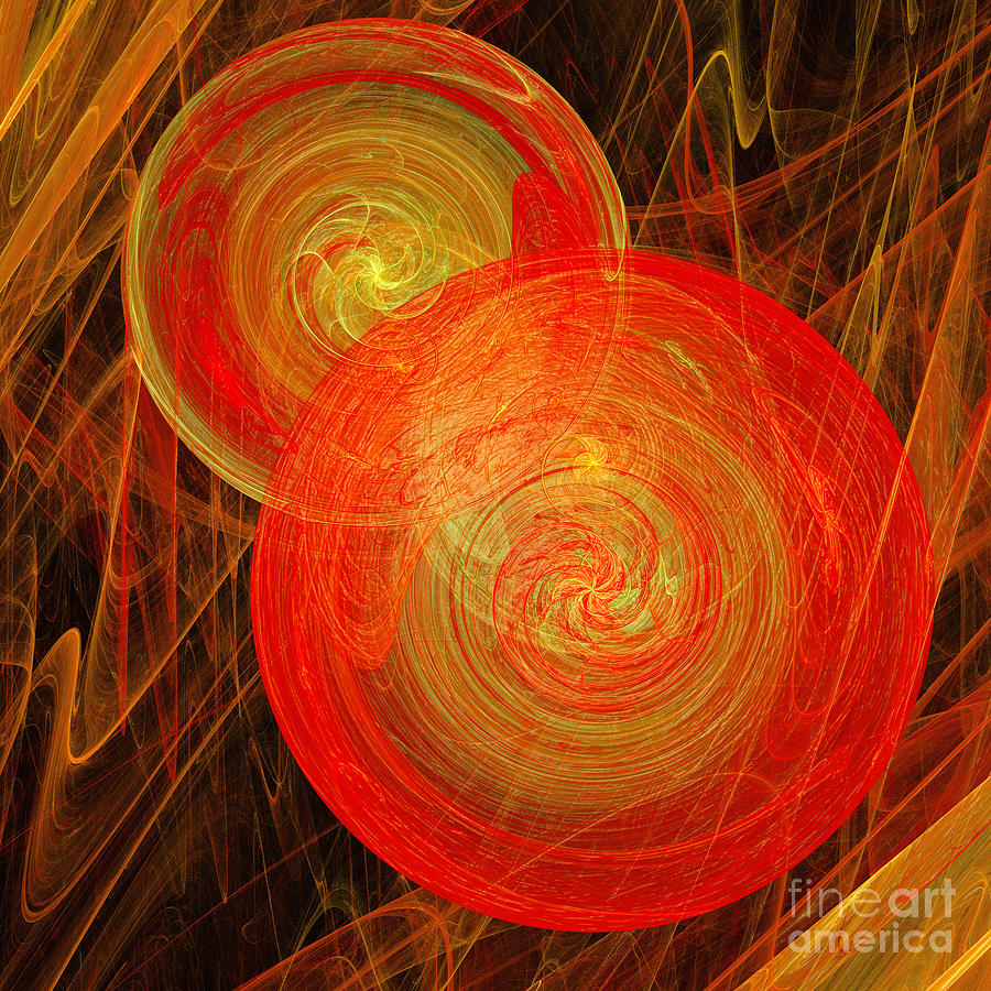 Orange Hard Candy Abstract Digital Art by Andee Design