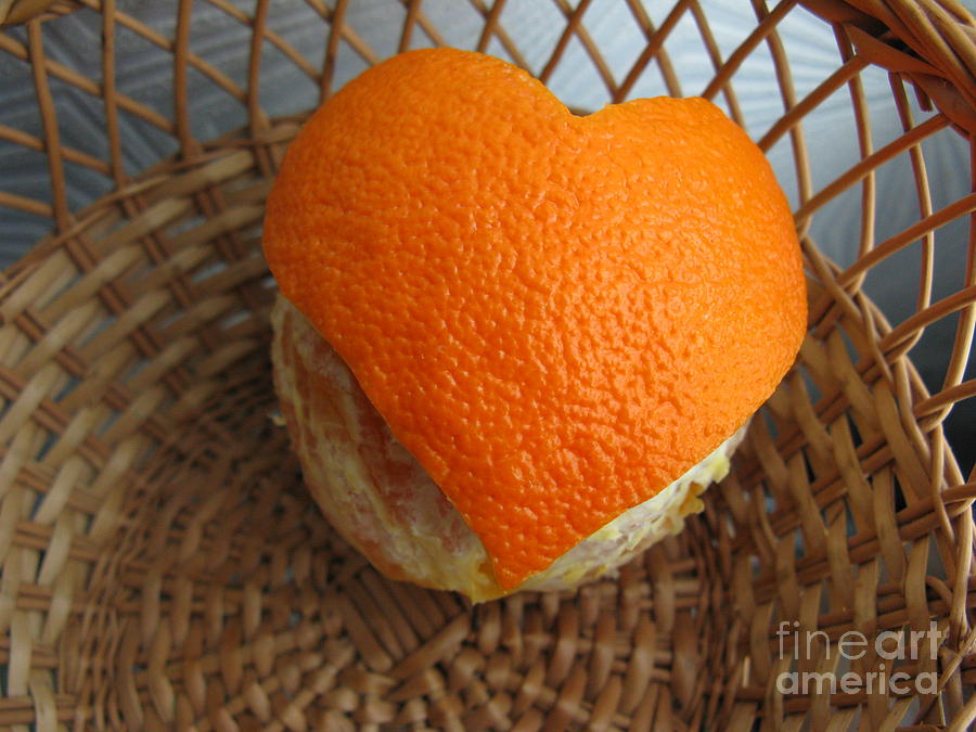 Unique Photograph - Orange Heart In The Basket by Ausra Huntington nee Paulauskaite