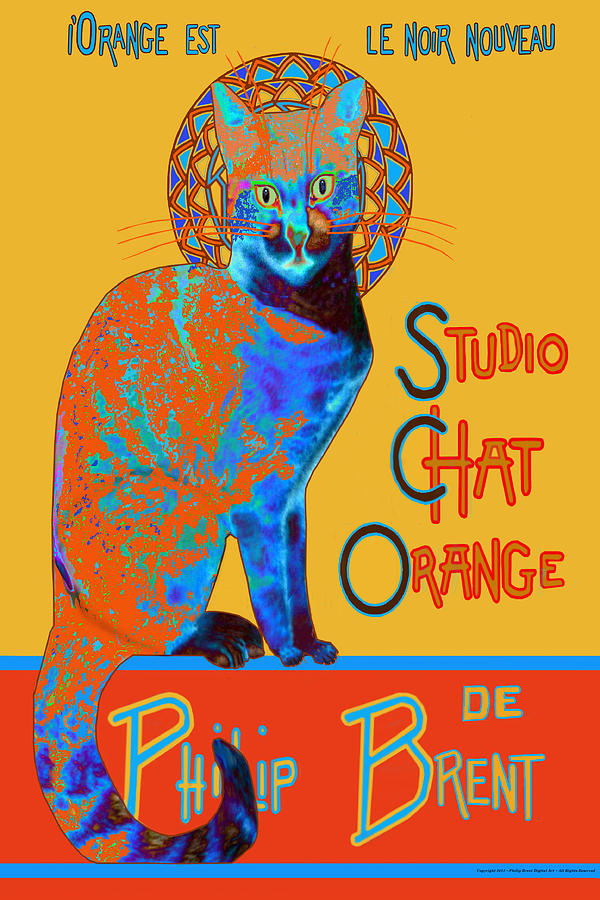 Cat Digital Art - Orange is the New Black by Philip Brent