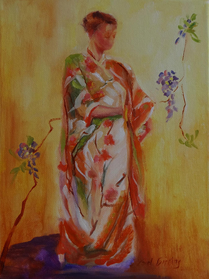 Orange Kimono Study Painting by Carol Berning