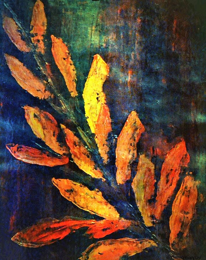 Orange Leaves Painting by Dimitra Papageorgiou - Fine Art America