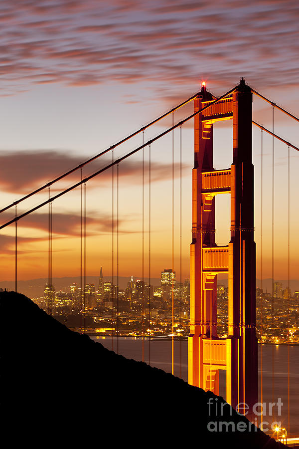 Orange Light at Dawn - San Francisco Photograph by Brian Jannsen