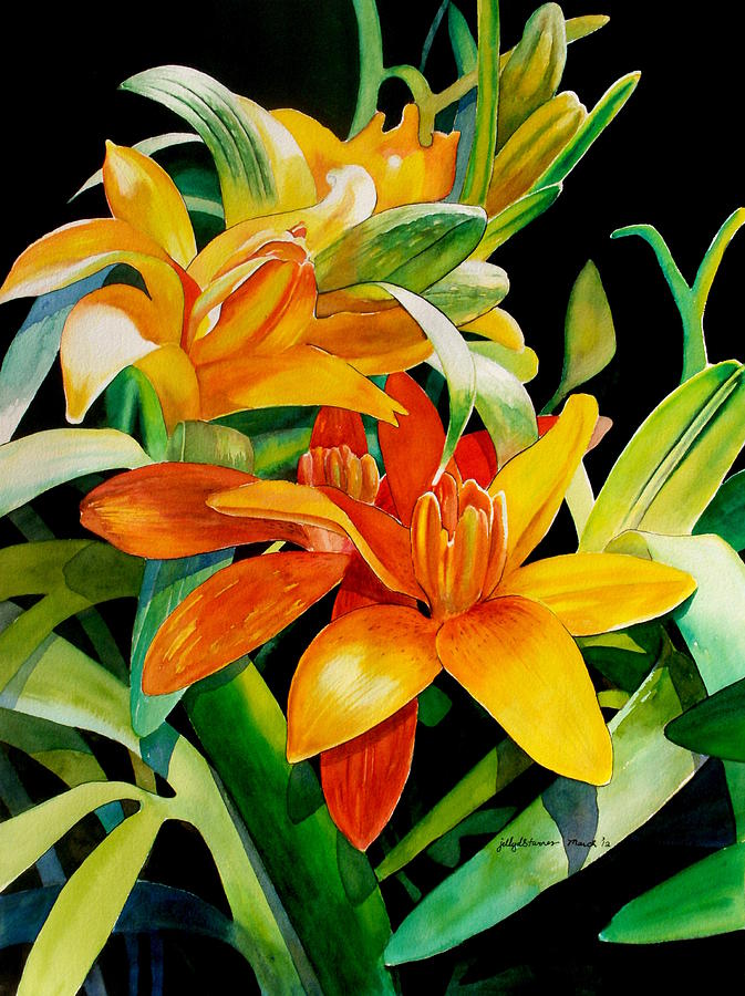 Lily Painting - Orange Lily by Jelly Starnes