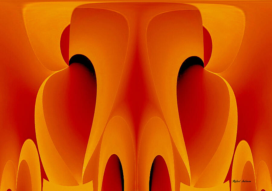 Orange Mask Mixed Media by Rafael Salazar