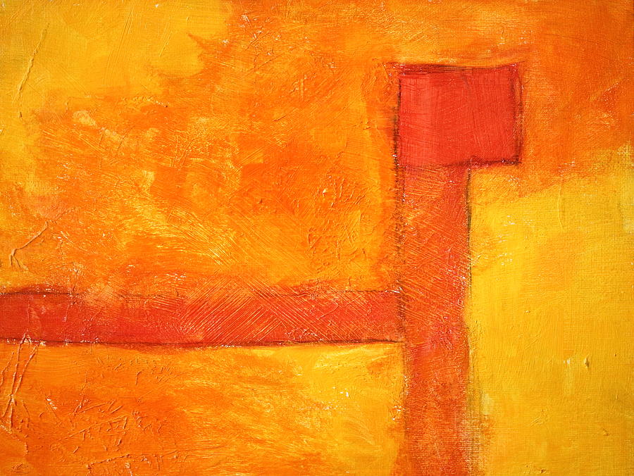 Abstract Painting - Orange by Nancy Merkle