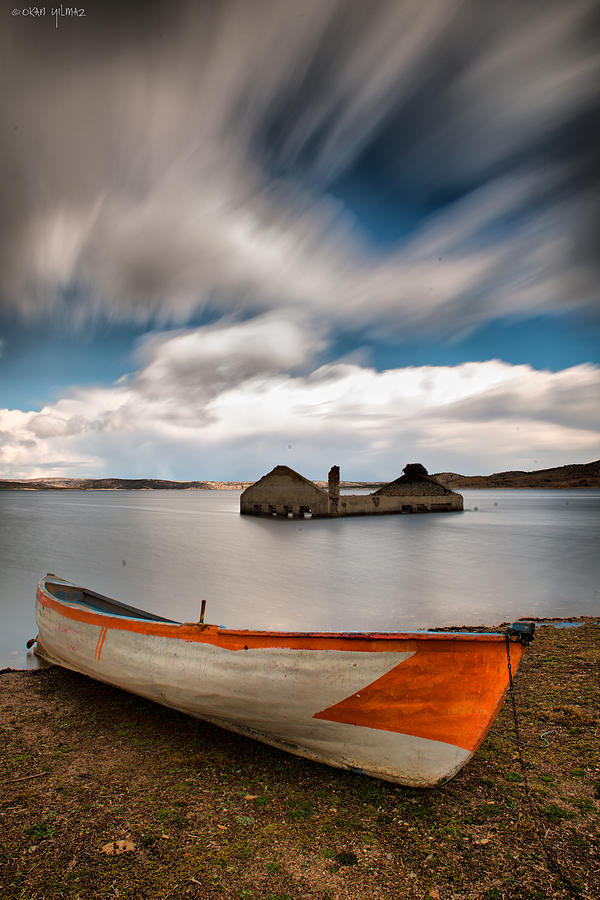 Boat Photograph - Orange by Okan YILMAZ