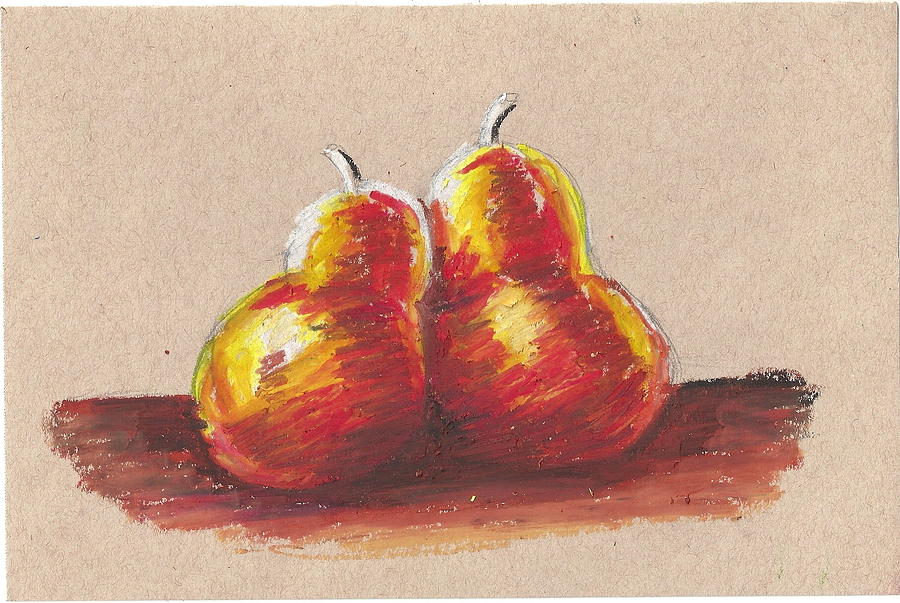 Orange Pears Painting by Hae Kim