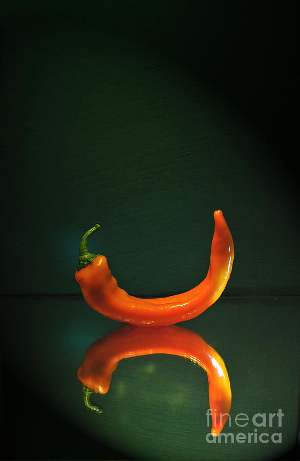 Still Life Photograph - Orange pepper by Maja Sokolowska