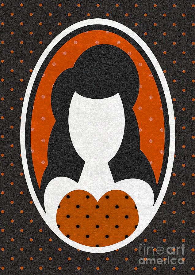 Orange Polka-Dot Girl Digital Art by Roseanne Jones