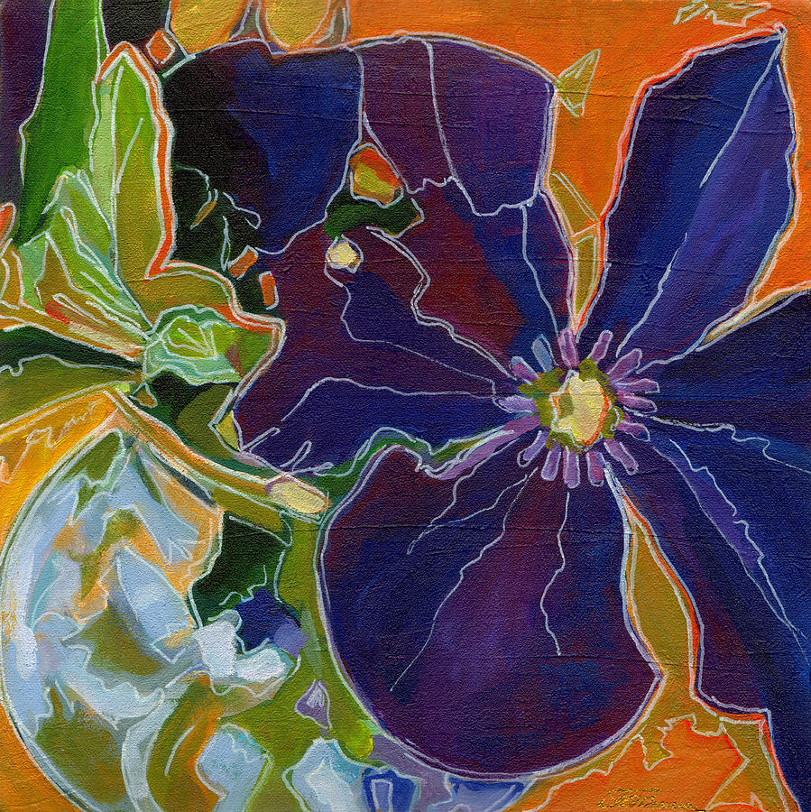 Orange Purple And Lime Green Painting By Tanya Filichkin