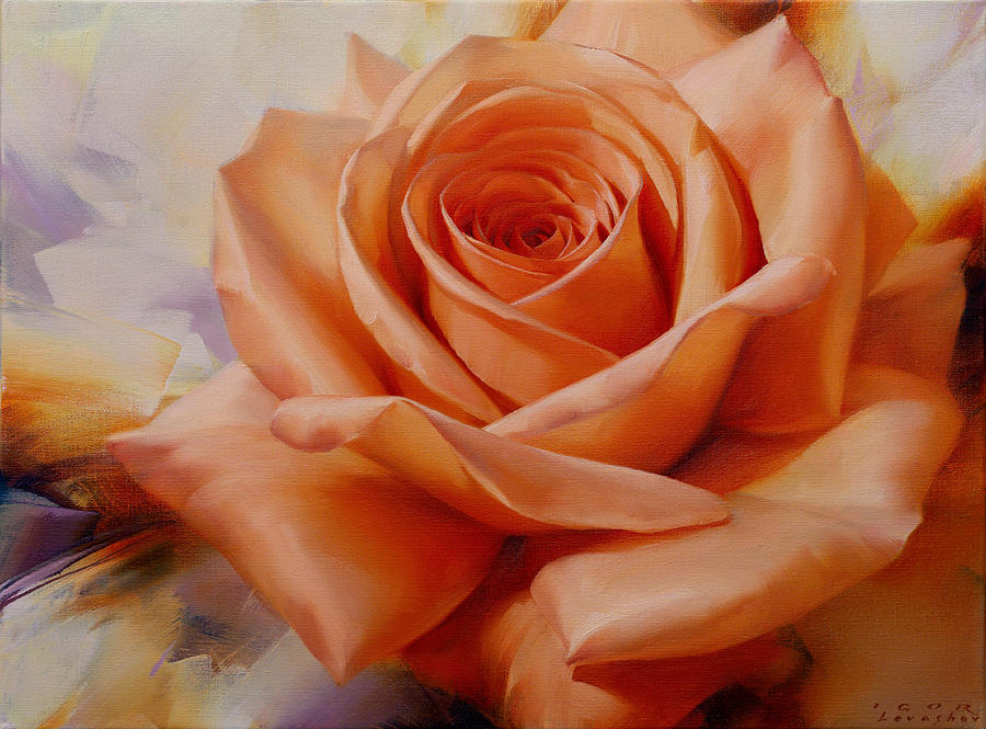 Orange Rose Painting by Levashov