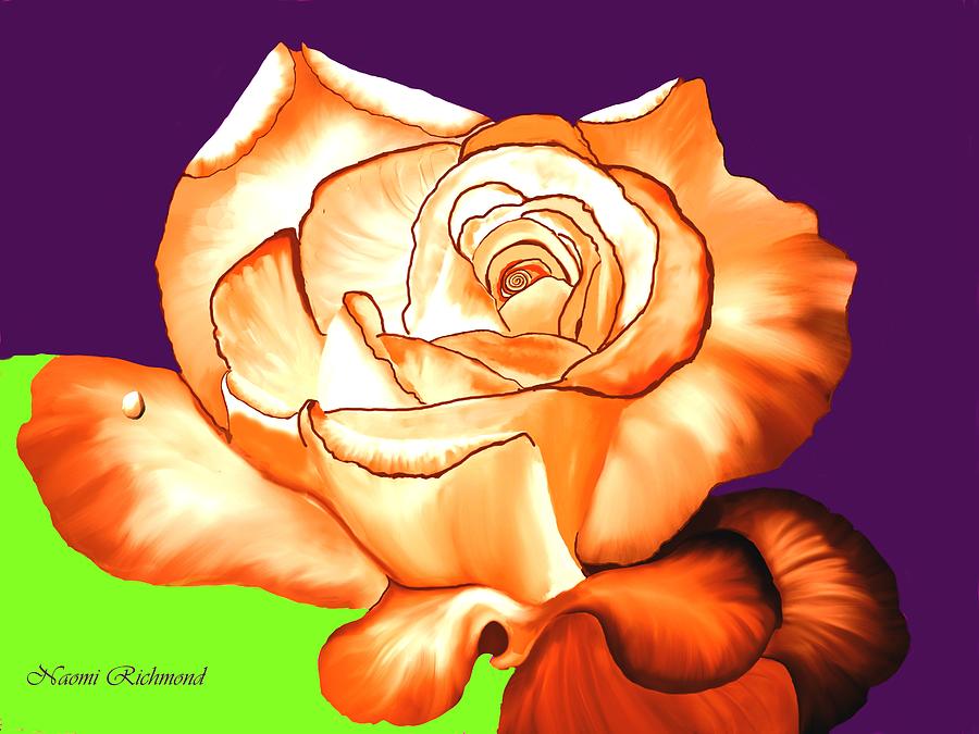 Nature Digital Art - Orange Rose by Naomi Richmond