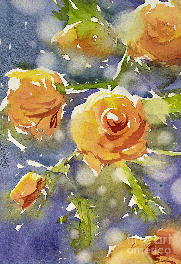 Orange Rosees Painting by Judith Levins