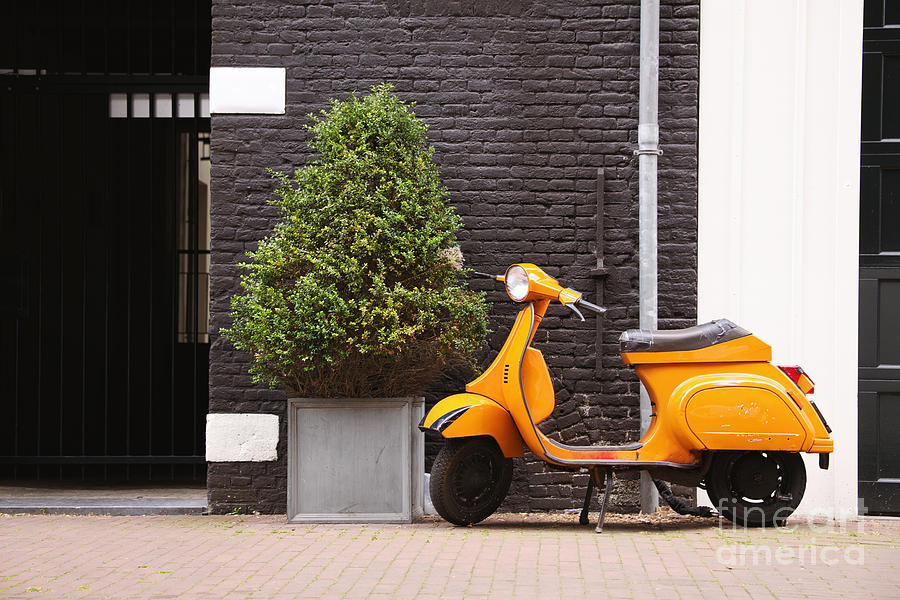 Orange scooter Photograph by Jane Rix