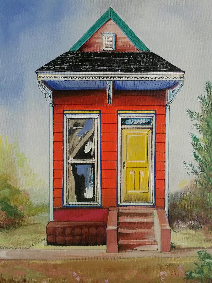 Orange Shotgun House Painting by John  Duplantis