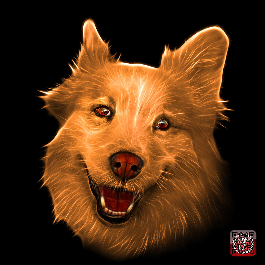 Orange Siberian Husky Mix Dog Pop Art - 5060 BB Painting by James Ahn
