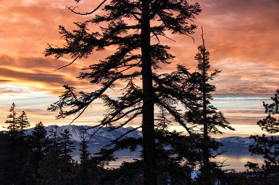 Orange Sky - Lake Tahoe - Nevada Photograph by Bruce Friedman