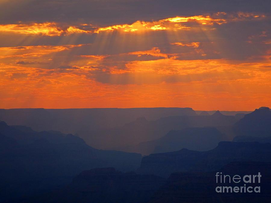 Grand Canyon National Park Photograph - Orange Sky over the Grand Canyon by John Malone